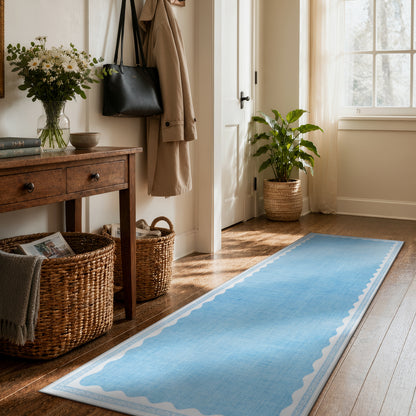 Lahome Modern Minimalism Rug for Living Room ,Scalloped Area Rug ,Non Slip Machine Washable Rugs ,Solid Rug Low Pile Boho Rug for Bedroom Dining Room Office Farmhouse