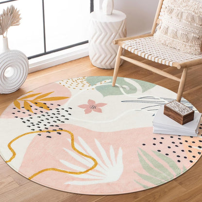 Moynesa Area Rugs for Living Room, Carpet for Bedroom Washable Non-Slip Boho Rug Throw Cute Soft Rug,Abstract Botanical Print Indoor Rugs for Kitchen Entryway Dining Room