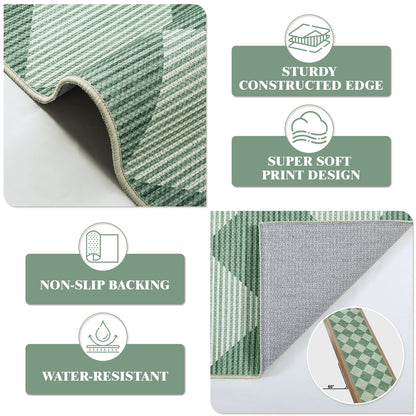 SUNDEREY Easy Jute Area Rugs for Entryway, Washable Non-Slip Modern Rugs for Living Room, Farmhouse Diamond Checkered Rug, Moroccan Soft Low Pile Carpet for Bedroom Office Dining Room