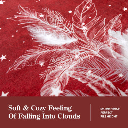 Lahome Christmas Round Rug Area Rug Red Christmas Tree Rug Washable Rug Indoor Carpet Decorative Circle Rug Round Non Slip Soft Rug Holiday Decor for Kitchen Bedroom Nursery