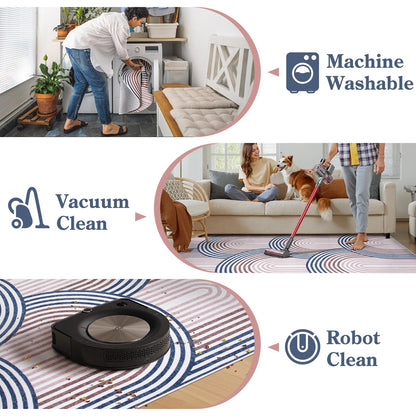 RUG ROBOT Bunny Entryway Rugs Whimsical Woodland Washable Small Area Rugs for Bedroom Soft Throw Rug for Bathroom Kitchen Nursery Non Slip Doormat