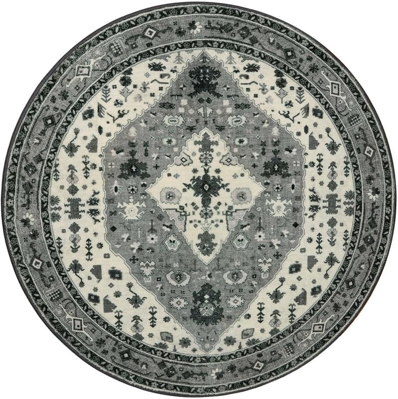 Wonnitar Boho Tribal Entryway Rug, Washable Area Rug for Kitchen Non Slip Stain Resistant, Low Pile Vintage Cottage Throw Rug for Bedroom Bathroom Laundry Room