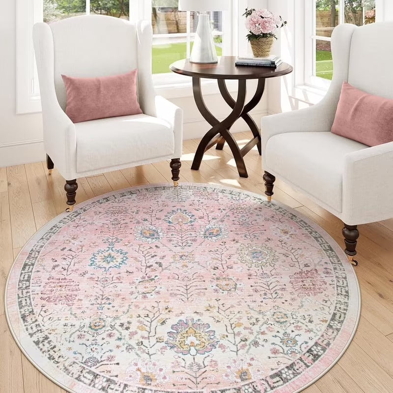 Wonnitar Boho Area Rug, Rugs for Bedroom Large Living Room Area Rugs Soft Floral Playroom Rug, Washable Rugs Non Slip Pastel Rug for Bedroom Living Room Carpet