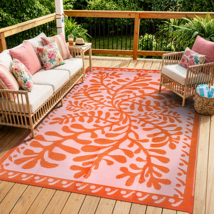 Wonnitar Outdoor Rug Patio Waterproof,Reversible Camping Rugs Plastic Straw Rv Rugs for Outside Under Awning,Portable Lightweight Carpet for Backyard