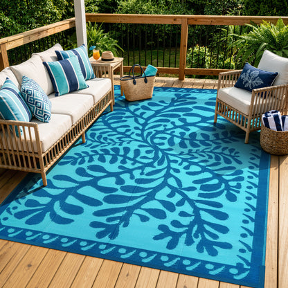 Wonnitar Outdoor Rug Patio Waterproof,Reversible Camping Rugs Plastic Straw Rv Rugs for Outside Under Awning,Portable Lightweight Carpet for Backyard