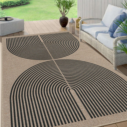 RUG ROBOT Modern Rainbow Easy Jute Rug, Patio Rug Washable Rugs for Entryway Farmhouse Area Rug, Non Slip Indoor Door Mat Contemporary Throw Rug for Laundry Guestroom Room Patio Decor