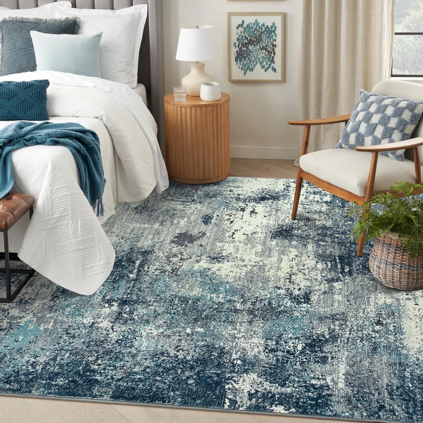 RUG ROBT Abstract Rug, Washable Bathroom Rug Non-Slip,Low-Pile Entryway Rug Indoor Mat,Soft Modern Throw Rug for Entrance Entry Kitchen Bedroom