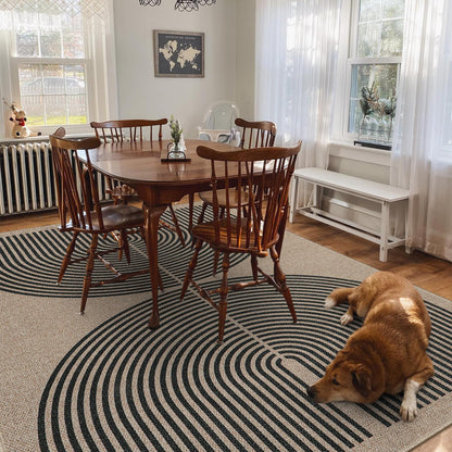 RUG ROBOT Modern Rainbow Easy Jute Rug, Patio Rug Washable Rugs for Entryway Farmhouse Area Rug, Non Slip Indoor Door Mat Contemporary Throw Rug for Laundry Guestroom Room Patio Decor