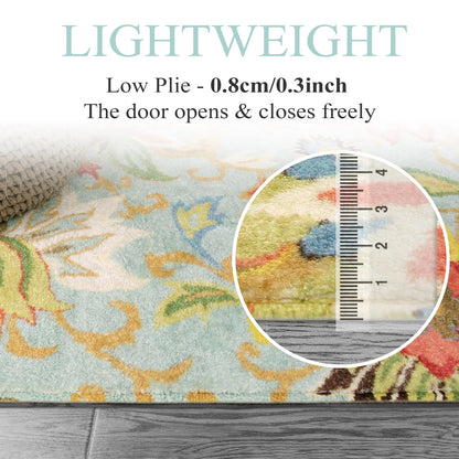 Lahome Collection Modern Floral Area Rug, Non-Slip Vintage Area Rug Accent Distressed Throw Rugs Floor Carpet for Living Room Bedrooms Decor, Paisley