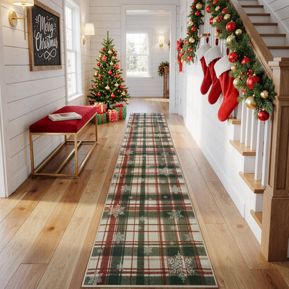 Lahome Christmas Rug,Area Rugs, Rugs for Living Room, Non-Slip Washable Rugs Stain Resistant Checkered Rug Xmas Holiday Throw Rug for ‎Dining Room Office
