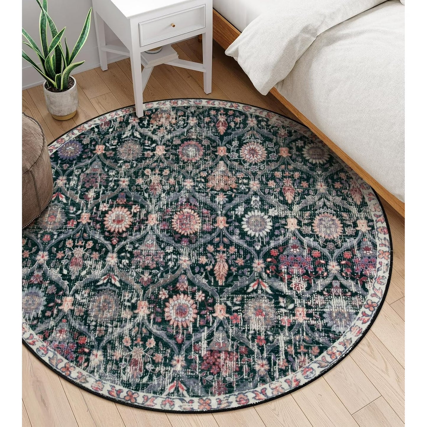Moynesa Area Rug for Living Room Indoor Non-Slip Moroccan Trellis Washable Mat Large Oriental Accent Throw Rug for Kitchen Entryway Bathroom Bedroom Office Carpet