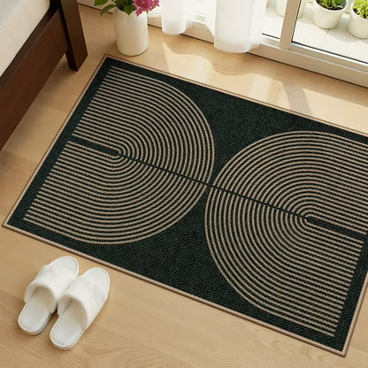 RUG ROBOT Modern Rainbow Easy Jute Rug, Patio Rug Washable Rugs for Entryway Farmhouse Area Rug, Non Slip Indoor Door Mat Contemporary Throw Rug for Laundry Guestroom Room Patio Decor