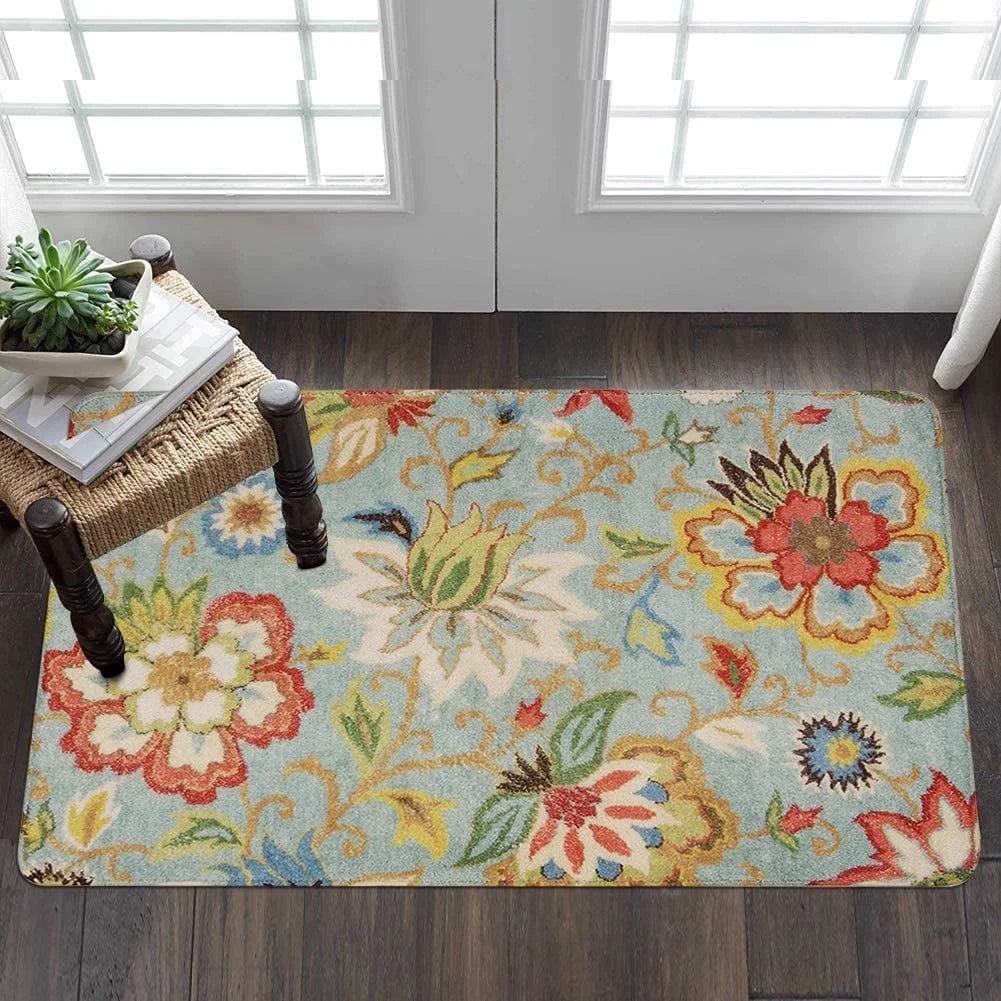 Lahome Collection Modern Floral Area Rug, Non-Slip Vintage Area Rug Accent Distressed Throw Rugs Floor Carpet for Living Room Bedrooms Decor, Paisley