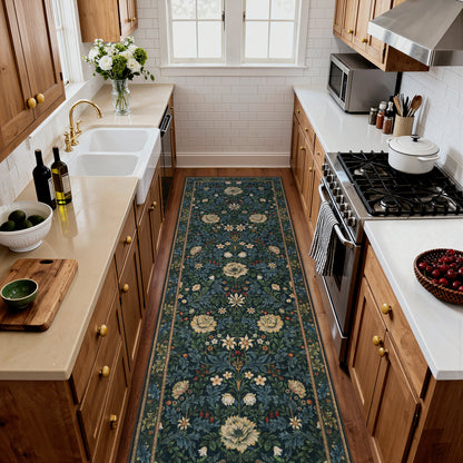 Lahome Non-Slip Washable Area Rug, Boho Floral Vintage Low-Pile Carpet for Living Room Bedroom Dining Room and Office, Stain Resistant Soft Indoor Mat