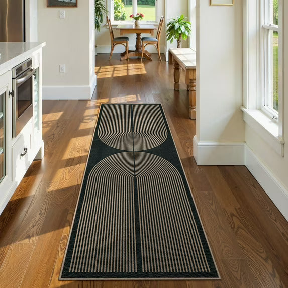 RUG ROBOT Modern Rainbow Easy Jute Rug, Patio Rug Washable Rugs for Entryway Farmhouse Area Rug, Non Slip Indoor Door Mat Contemporary Throw Rug for Laundry Guestroom Room Patio Decor