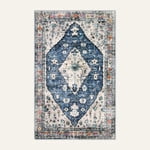Wonnitar Boho Tribal Entryway Rug, Washable Area Rug for Kitchen Non Slip Stain Resistant, Low Pile Vintage Cottage Throw Rug for Bedroom Bathroom Laundry Room