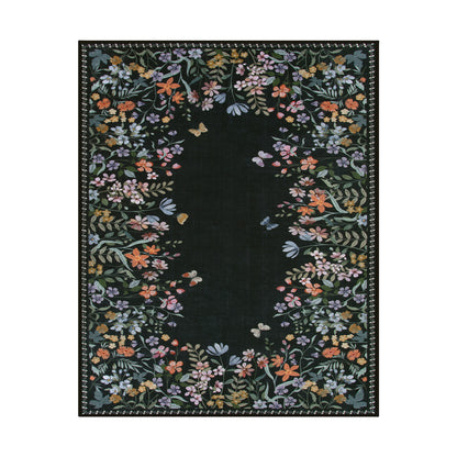 Wonnitar Floral Washable Rug, Rugs for Bedroom, Soft Low Pile Living Room Area Rug, Non-Slip Throw Carpet for Nursery Playroom