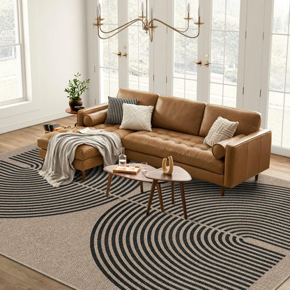 RUG ROBOT Modern Rainbow Easy Jute Rug, Patio Rug Washable Rugs for Entryway Farmhouse Area Rug, Non Slip Indoor Door Mat Contemporary Throw Rug for Laundry Guestroom Room Patio Decor