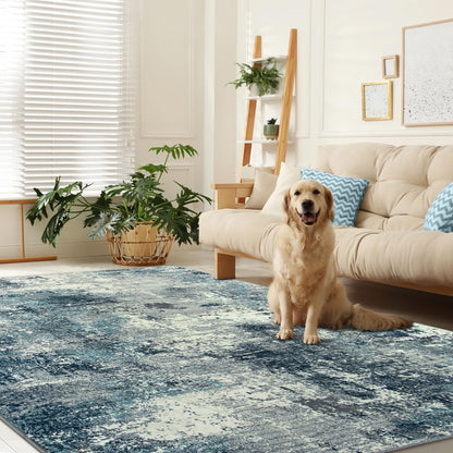 RUG ROBT Abstract Rug, Washable Bathroom Rug Non-Slip,Low-Pile Entryway Rug Indoor Mat,Soft Modern Throw Rug for Entrance Entry Kitchen Bedroom