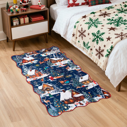 Lahome Decor Christmas Area Rug,Washable Rug For Living Room Bedroom Kitchen Holiday Decor Bathroom Entryway Laundry Room Non-slip Soft Carpet