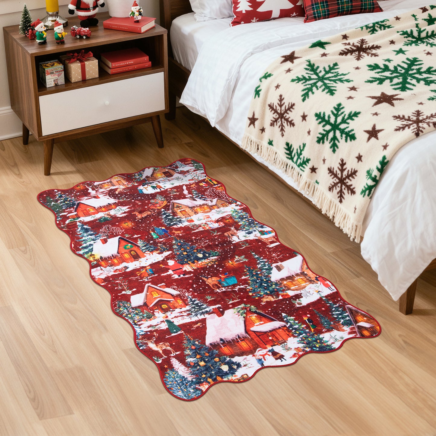 Lahome Decor Christmas Area Rug,Washable Rug For Living Room Bedroom Kitchen Holiday Decor Bathroom Entryway Laundry Room Non-slip Soft Carpet