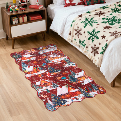 Lahome Decor Christmas Area Rug,Washable Rug For Living Room Bedroom Kitchen Holiday Decor Bathroom Entryway Laundry Room Non-slip Soft Carpet