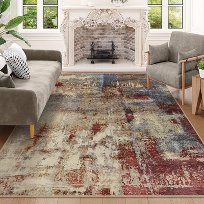 Moynesa Modern Abstract Round Rug,Gray Kitchen Rugs Soft Bedroom Circle Rugs Washable Living Room Mat, Contemporary Large Indoor Office Carpet for Mudroom Kitchen Apartment Basement