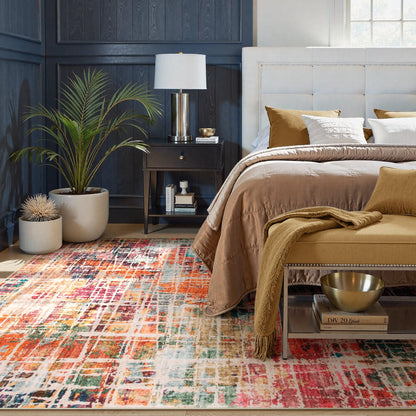 RUG ROBOT Abstract Living Room Rug, Soft Washable Area Rugs for Bedroom Non Slip, Ultra Thin Low Pile Modern Large Carpet for Dining Room Office Kitchen