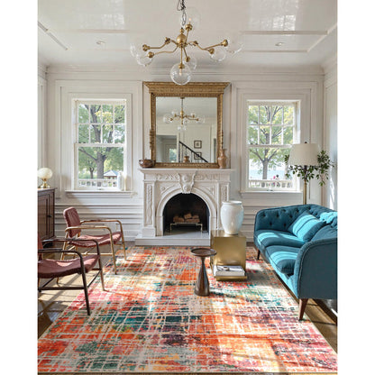 RUG ROBOT Abstract Living Room Rug, Soft Washable Area Rugs for Bedroom Non Slip, Ultra Thin Low Pile Modern Large Carpet for Dining Room Office Kitchen