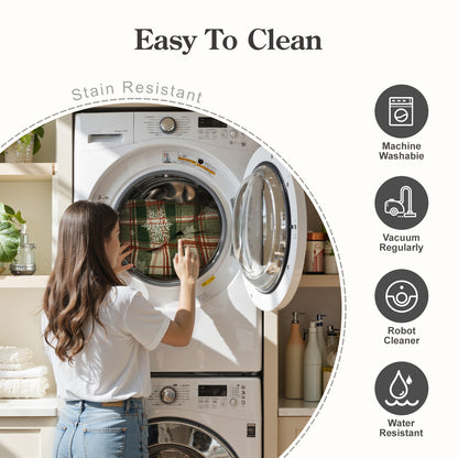 Lahome Christmas Rug,Area Rugs, Rugs for Living Room, Non-Slip Washable Rugs Stain Resistant Checkered Rug Xmas Holiday Throw Rug for ‎Dining Room Office