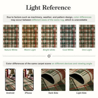 Lahome Christmas Rug,Area Rugs, Rugs for Living Room, Non-Slip Washable Rugs Stain Resistant Checkered Rug Xmas Holiday Throw Rug for ‎Dining Room Office