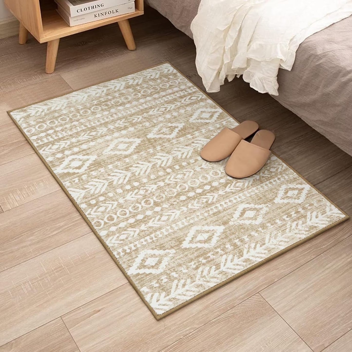 Moynesa Washable Kitchen Entrance Rug Non Slip, Entryway Rugs Soft Area Rugs for Living Room, Farmhouse Moroccan Small Carpet for Bathroom Beside Office