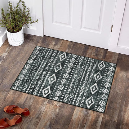 Moynesa Washable Kitchen Entrance Rug Non Slip, Entryway Rugs Soft Area Rugs for Living Room, Farmhouse Moroccan Small Carpet for Bathroom Beside Office
