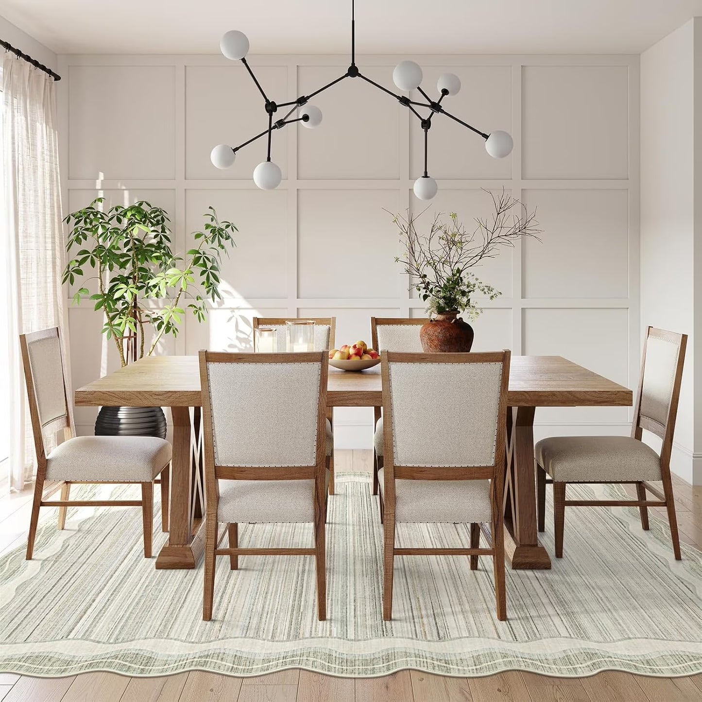 Wonnitar Soft Washable Tribal Area Rug,Non-Slip Large Soft Area Rugs for Living Room Bedroom, Stain Resistance Modern Abstract Rugs Soft Low-Pile Carpet for Home Office Dining Room