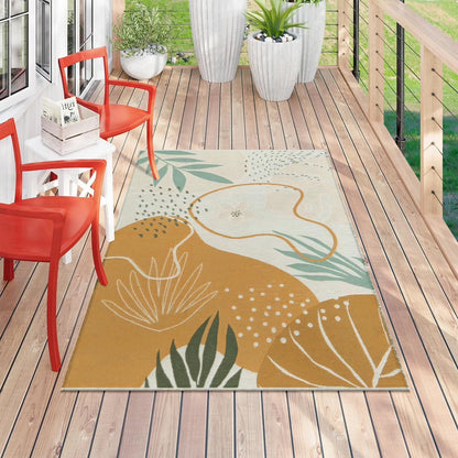 SUNDEREY Outdoor Rug Reversible Cotton Area Rug Patio Rugs Lightweight Large Floor Carpet Washable Rugs for Bedroom, Living Room, Portable Mats for RV Backyard Deck Picnic