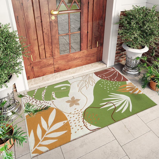 SUNDEREY Outdoor Rug Reversible Cotton Area Rug Patio Rugs Lightweight Large Floor Carpet Washable Rugs for Bedroom, Living Room, Portable Mats for RV Backyard Deck Picnic