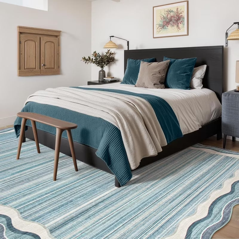Wonnitar Soft Washable Tribal Area Rug,Non-Slip Large Soft Area Rugs for Living Room Bedroom, Stain Resistance Modern Abstract Rugs Soft Low-Pile Carpet for Home Office Dining Room