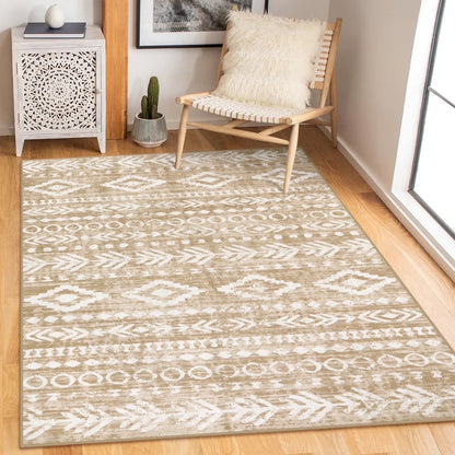 Moynesa Washable Kitchen Entrance Rug Non Slip, Entryway Rugs Soft Area Rugs for Living Room, Farmhouse Moroccan Small Carpet for Bathroom Beside Office
