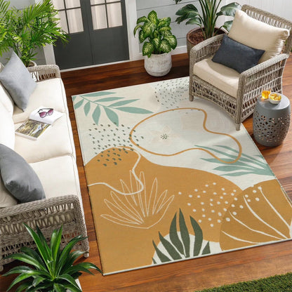 SUNDEREY Outdoor Rug Reversible Cotton Area Rug Patio Rugs Lightweight Large Floor Carpet Washable Rugs for Bedroom, Living Room, Portable Mats for RV Backyard Deck Picnic