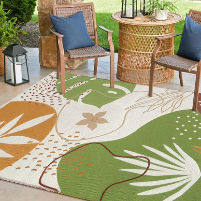 SUNDEREY Outdoor Rug Reversible Cotton Area Rug Patio Rugs Lightweight Large Floor Carpet Washable Rugs for Bedroom, Living Room, Portable Mats for RV Backyard Deck Picnic