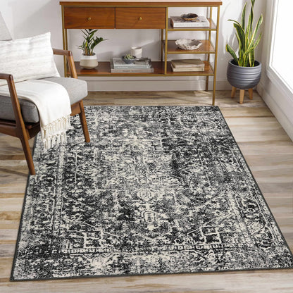 Wonnitar Washable Rug, Vintage Rug Runner for Hallways Non-Slip, Traditional Non-Shedding Entryway Mat Soft Carpet for Bathroom Foyer Bedroom