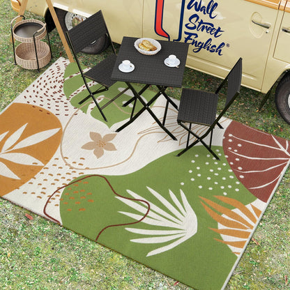 SUNDEREY Outdoor Rug Reversible Cotton Area Rug Patio Rugs Lightweight Large Floor Carpet Washable Rugs for Bedroom, Living Room, Portable Mats for RV Backyard Deck Picnic