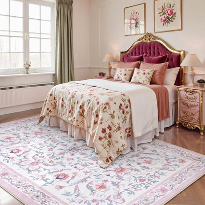 Wonnitar Area Rug Insect & Botanical Washable Rug - Soft Modern Rug for Bedroom, Non-Slip Ultra-Thin Stain Resistant Area Rug for Living Room, Nursery