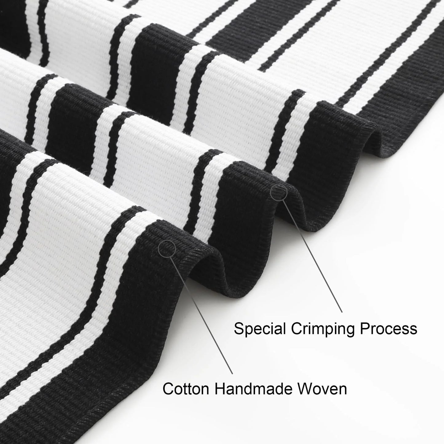 SUNDEREY 2'x3' Small Front Door Mat,2x3ft Washable Outdoor Rugs,Black and White Striped Rug,Farmhouse Front Porch Rug Decor,Cotton Entryway Rug for Porch Patio Home Entrance