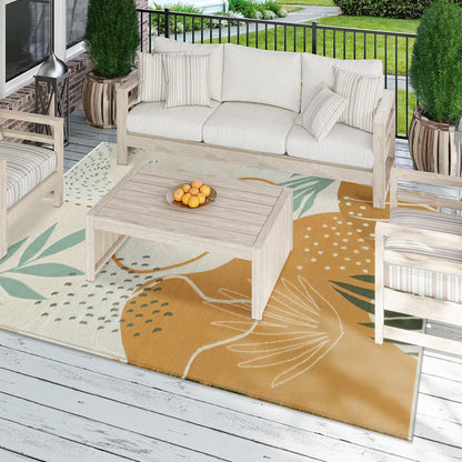 SUNDEREY Outdoor Rug Reversible Cotton Area Rug Patio Rugs Lightweight Large Floor Carpet Washable Rugs for Bedroom, Living Room, Portable Mats for RV Backyard Deck Picnic