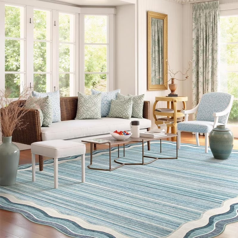 Wonnitar Soft Washable Tribal Area Rug,Non-Slip Large Soft Area Rugs for Living Room Bedroom, Stain Resistance Modern Abstract Rugs Soft Low-Pile Carpet for Home Office Dining Room