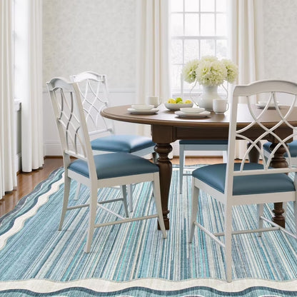 Wonnitar Soft Washable Tribal Area Rug,Non-Slip Large Soft Area Rugs for Living Room Bedroom, Stain Resistance Modern Abstract Rugs Soft Low-Pile Carpet for Home Office Dining Room