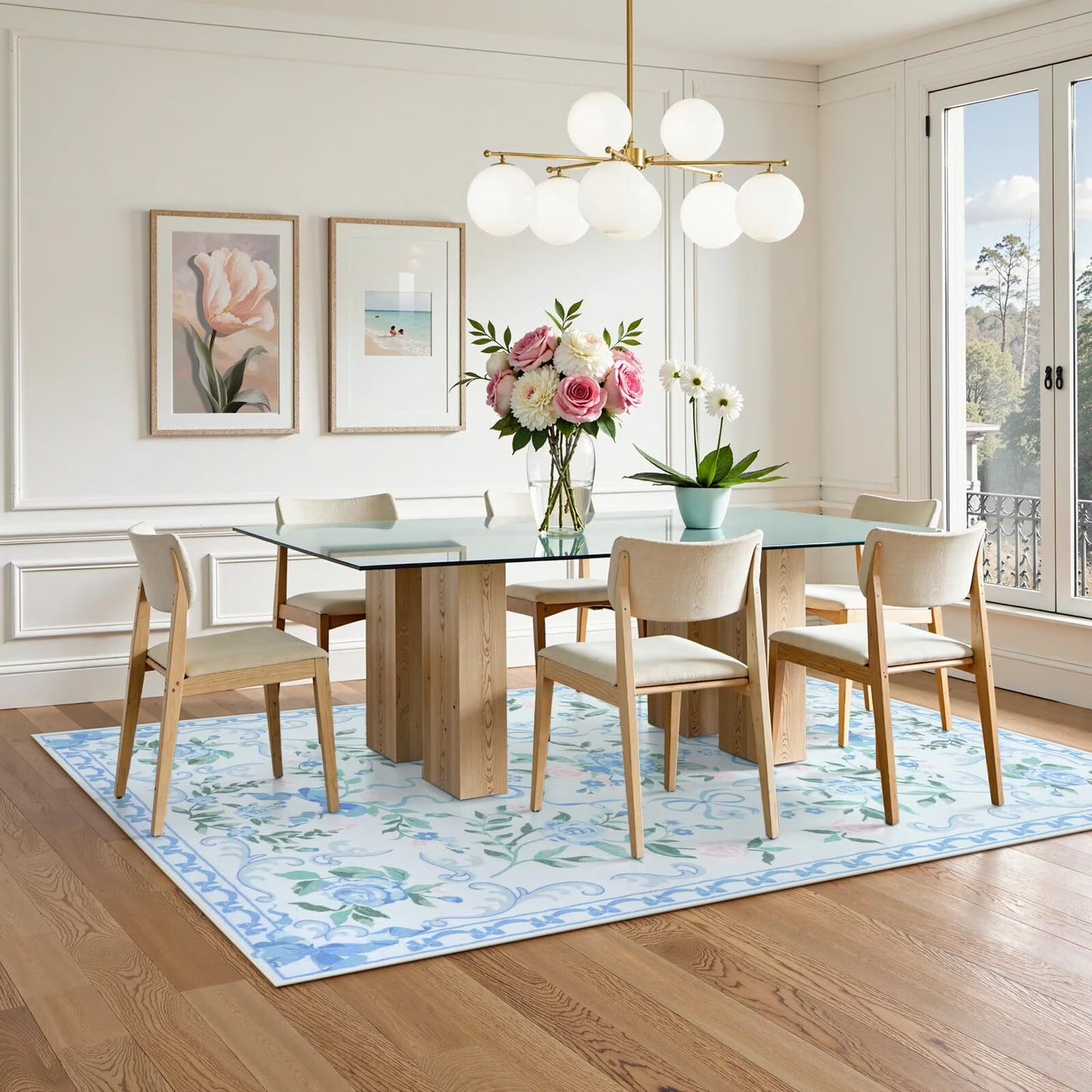 Wonnitar Bow Nursery Rug for Living Room Washable Area Rug forDorm, Cute Ultra-Thin Non Slip Indoor Decor Carpet for Kids Room Playroom