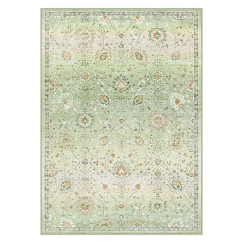 Wonnitar Boho Area Rug, Rugs for Bedroom Large Living Room Area Rugs Soft Floral Playroom Rug, Washable Rugs Non Slip Pastel Rug for Bedroom Living Room Carpet