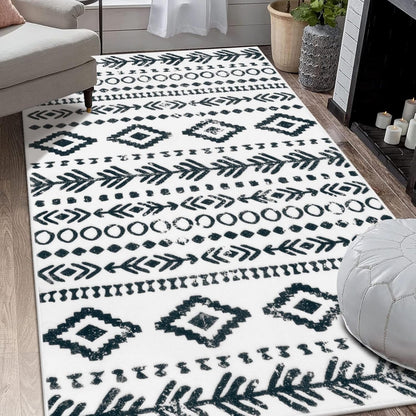 Moynesa Washable Kitchen Entrance Rug Non Slip, Entryway Rugs Soft Area Rugs for Living Room, Farmhouse Moroccan Small Carpet for Bathroom Beside Office